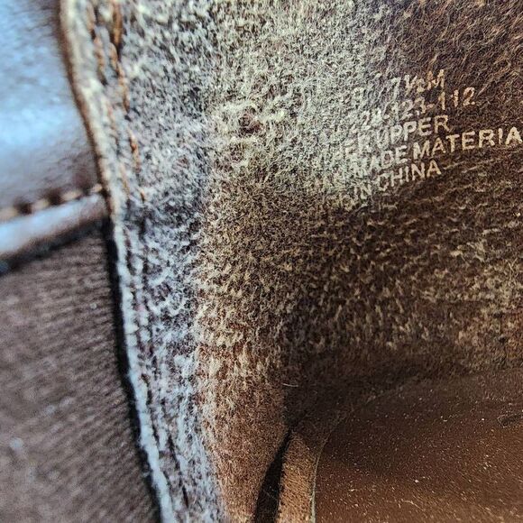 Bare Traps Rosey Brown Leather Pleated Ankle Zippered Boots Size 7.5 - Picture 9 of 9